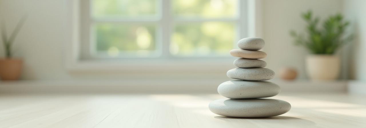 Zen stones in soft focus