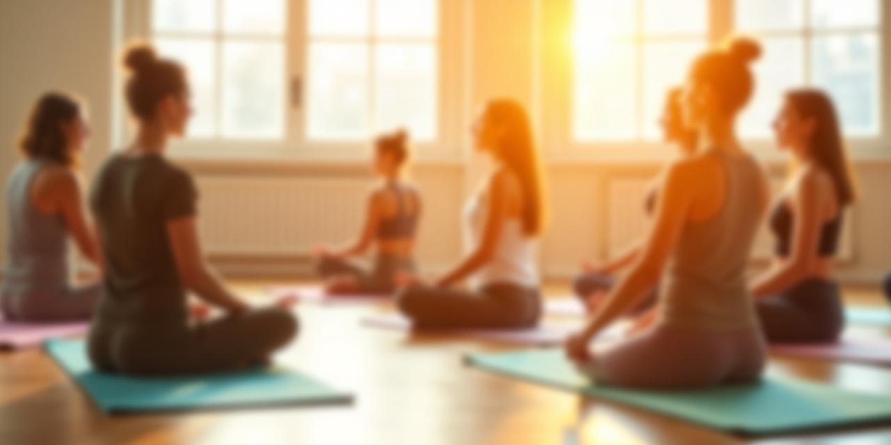 Peaceful meditation group in a bright studio